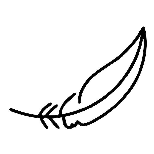 Vecteur décoration d'élément d'icône de tatouage de plume