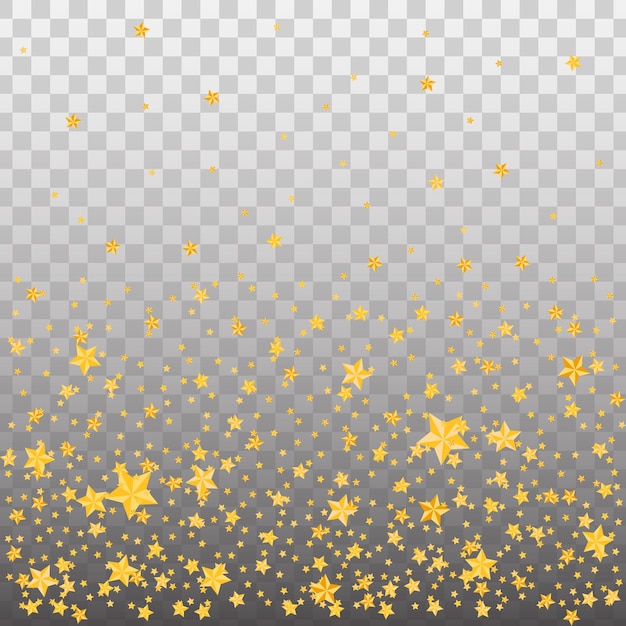 Vecteur décoration étoiles dorées sur fond transparent
