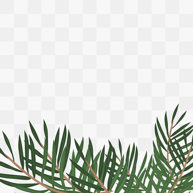 Decoration de feuilles de plantes botaniques à la branche du cadre