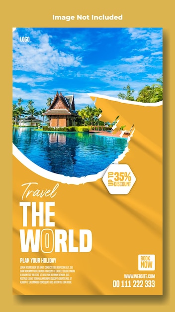 Décoration d'histoires promotionnelles pour les publicités de voyage