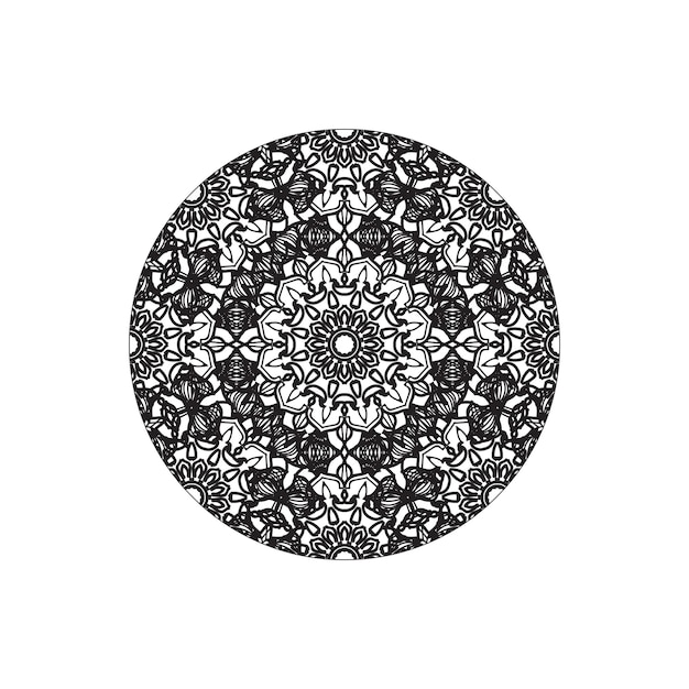 Décoration de mandala dessinée à la main dans un ornement de doodle oriental ethnique