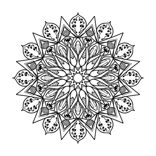 Décoration De Mandala Dessinée à La Main Dans Un Ornement De Doodle Oriental Ethnique