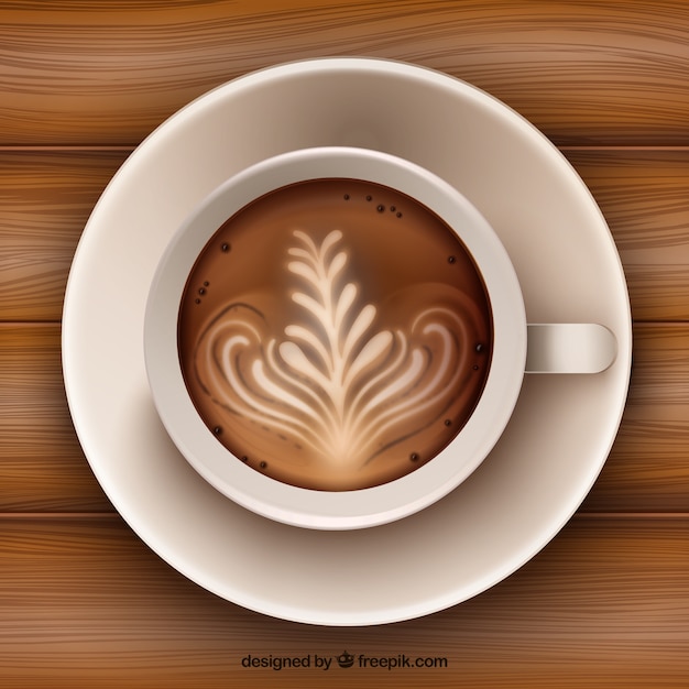 Décoration sur la surface du café