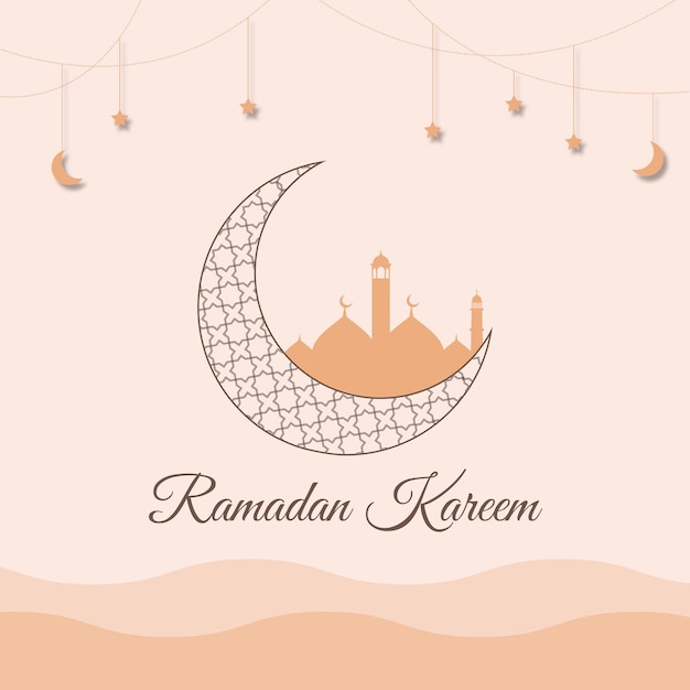 Décorations élégantes de carte de Ramadan Kareem