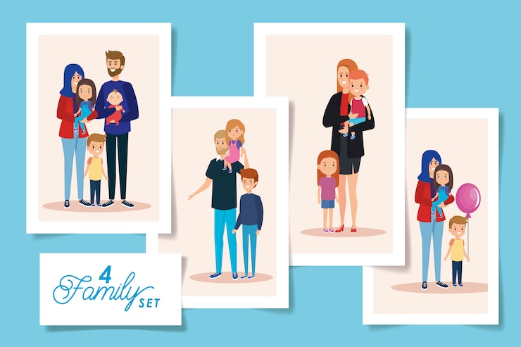 Vecteur décors des parents et des fils
