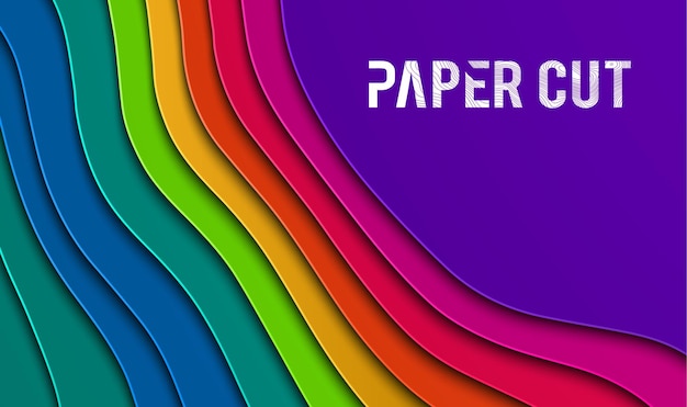 Vecteur découpe de papier coloré papier découpé concept de bannière papier bleu dégradé pour carte affiche brochure fl