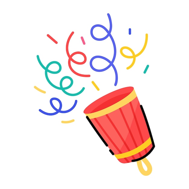Découvrez l'autocollant doodle du popper de fête