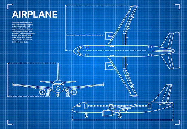 Vecteur décrire la conception de l'avion de plan d'avion d'avion