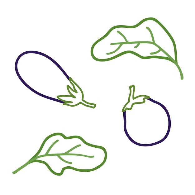 Décrire L'illustration Vectorielle D'aubergines