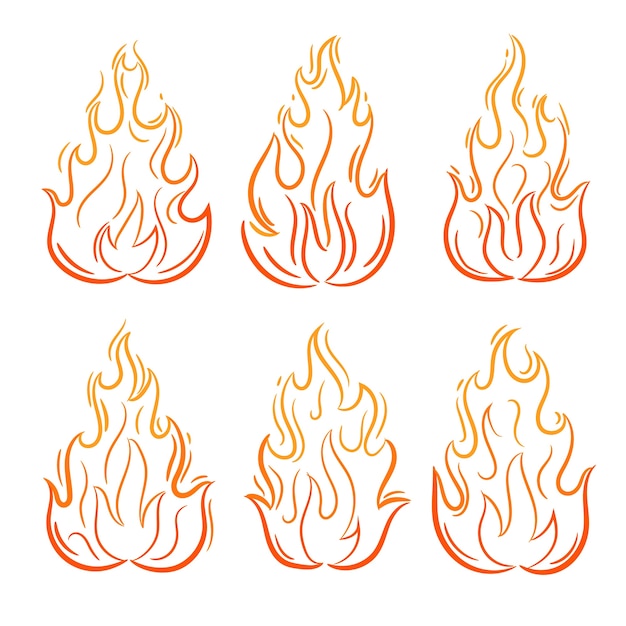 Vecteur décrire les illustrations de feu