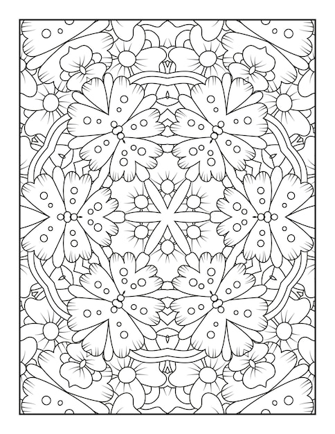 Décrire La Page De Coloriage De Mandala Pour Le Livre De Coloriage Et La Page De Coloriage Pour Adultes Avec Des Dessins Au Trait Noir Et Blanc