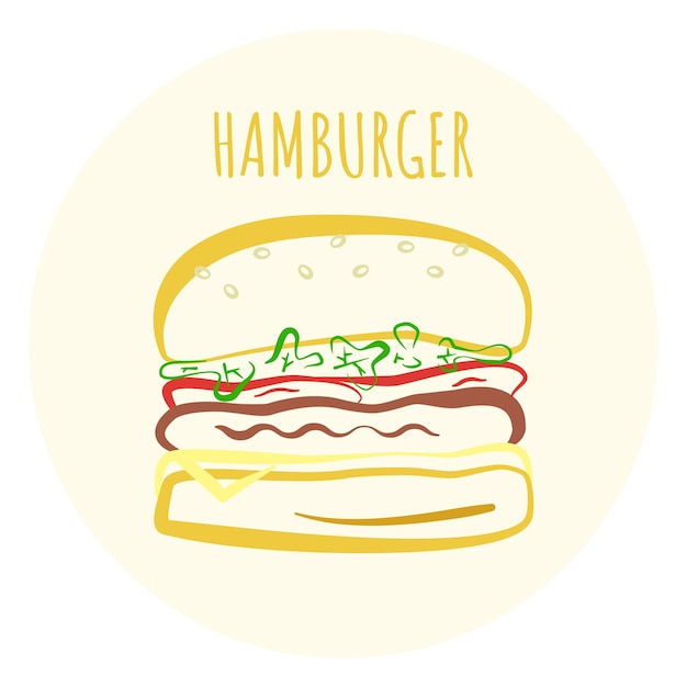 Décrire Le Symbole Du Hamburger Coloré