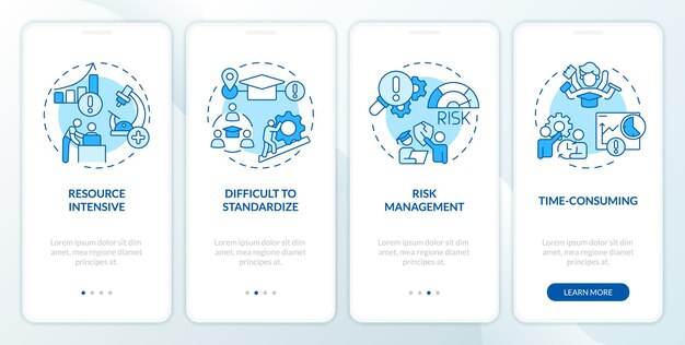 Défi de l'éducation bleu à bord de l'écran de l'application mobile