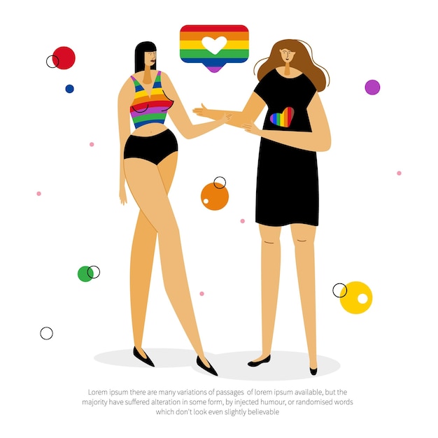 Le Défilé Lgbt Du Mois De La Fierté Du Couple De Femmes Lgbtq