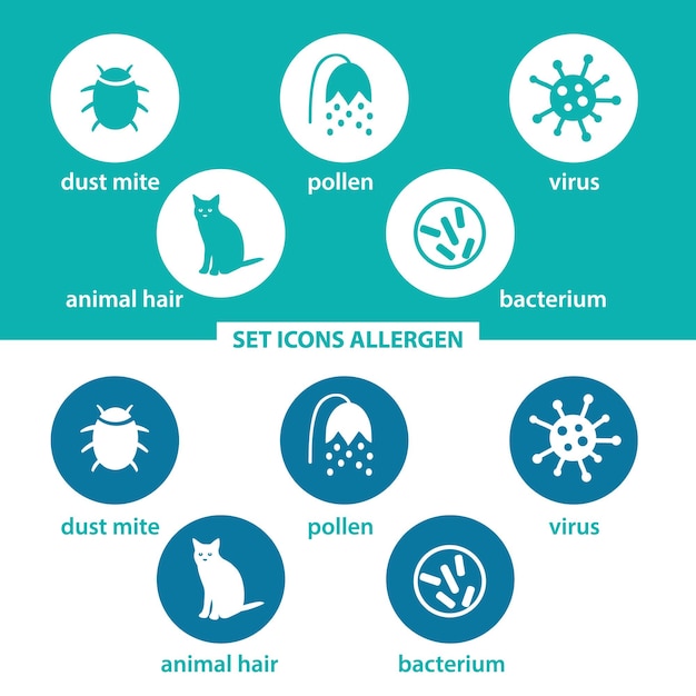 Vecteur définir des allergènes d'icônes