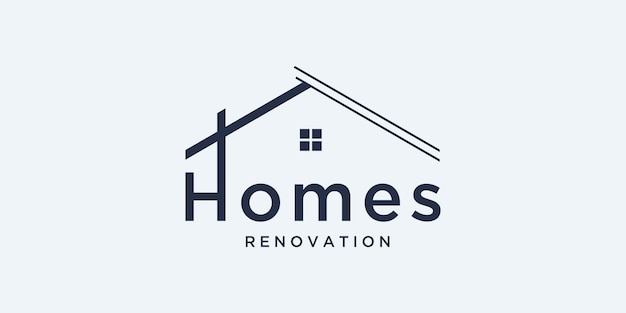 Définir l'architecture immobilière du logo avec le modèle de conception de logo de concept de ligne.