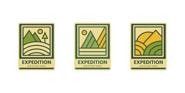 Définir Le Badge Du Logo De La Montagne