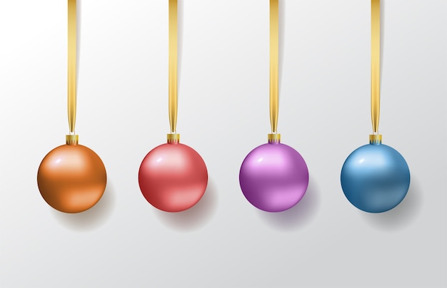 Vecteur définir des boules de noël colorées.