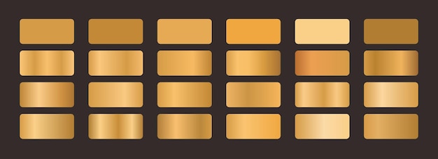 Définir la collection de couleurs dégradé bronze illustration vecteur EPS10