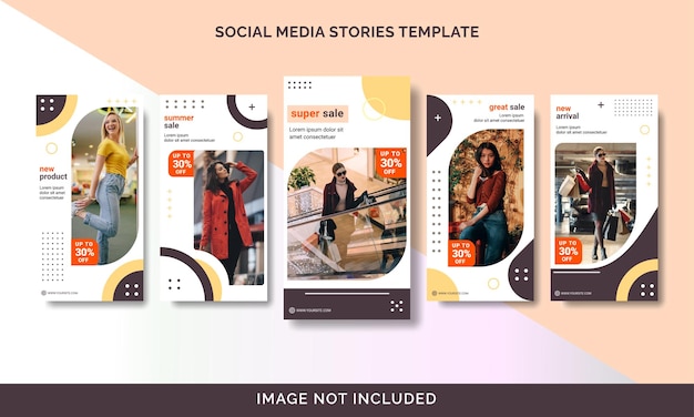 Définir la collection de modèles de bannière de publication d'histoire instagram sur les médias sociaux