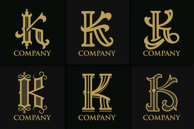 Définir La Collection Vintage De Monogramme Lettre K