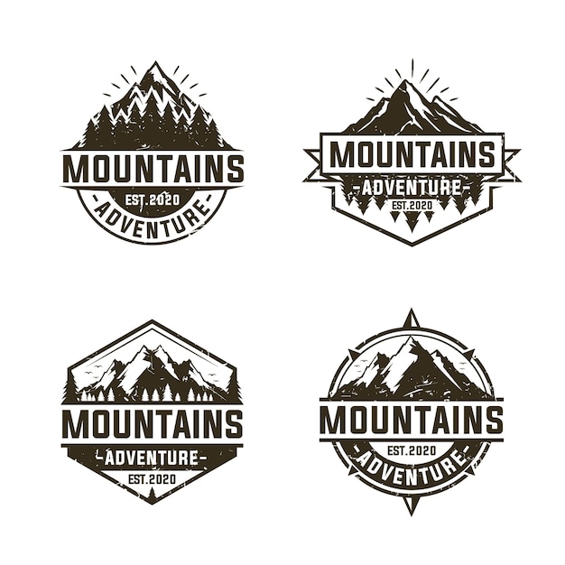 définir la conception de logo de montagne en plein air