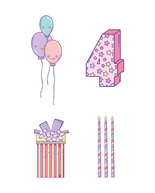 Définir La Décoration D'anniversaire Avec Des Ballons Et Des Bougies
