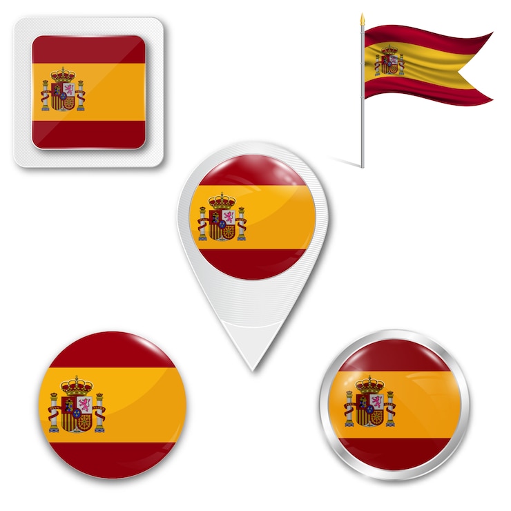 Vecteur définir le drapeau national des icônes de l&#39;espagne