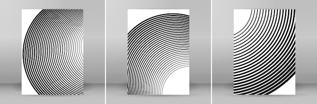 Définir des éléments de conception Courbe de nombreuses stries Élément de logo circulaire abstrait sur fond blanc isolé Art de bande créatif Illustration vectorielle EPS 10 numérique pour la promotion d'un nouveau produit
