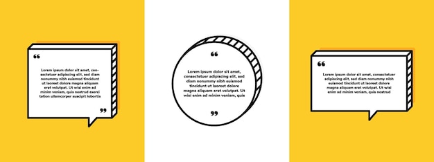 Définir l'espace de bulle de discours de boîte géométrique pour la citation et le texte Illustration vectorielle