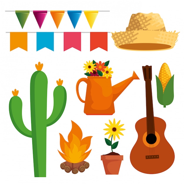 Définir la fête festa junina avec une décoration de fête