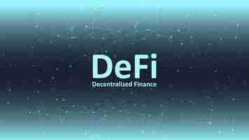 Vecteur définir la finance décentralisée sur un fond polygonal abstrait un écosystème d'applications financières