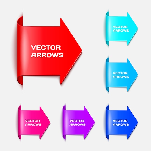 Définir Des Flèches Sous La Forme D'autocollants En Papier