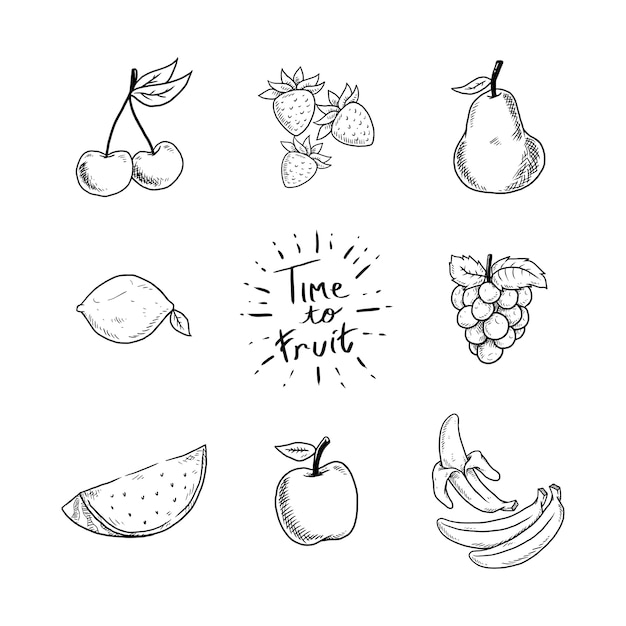 Définir Des Fruits D'illustration