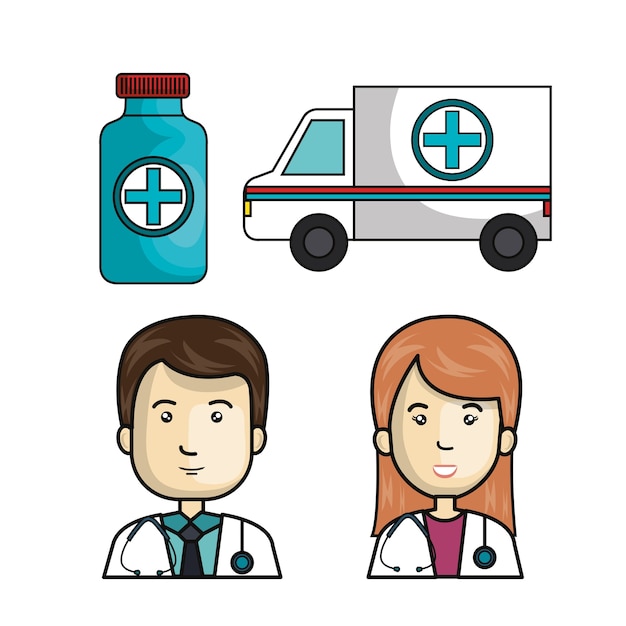 définir des icônes isolées médicales vector illustration design