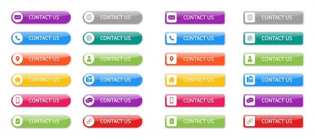 définir des icônes de nous contacter bouton isolé.