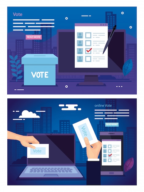 Vecteur définir l'illustration du vote