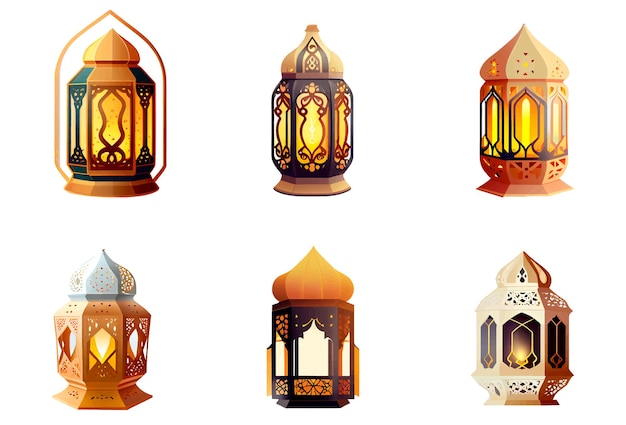 Définir L'illustration Vectorielle Du Concept De Ramadan Lanterne Musulmane