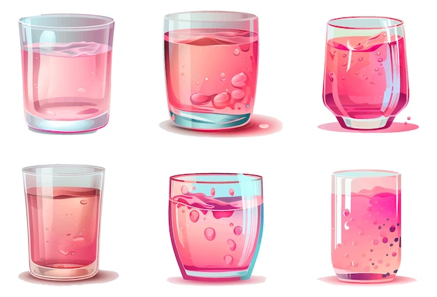 Vecteur définir l'illustration vectorielle du concept de ramadan en verre d'eau rose musulman