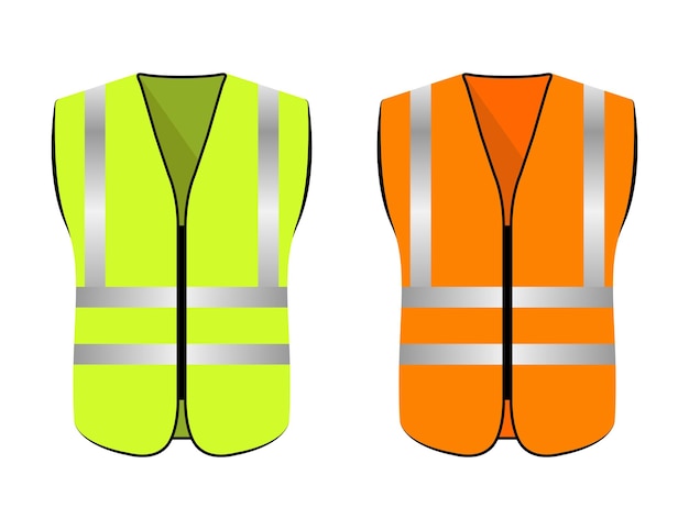 Gilet Réfléchissant De Sécurité Avec étiquette Garde-feu Poloce Plat Modèle  Vectoriel Illustration Ensemble. Illustration de Vecteur - Illustration du  protection, police: 248028781