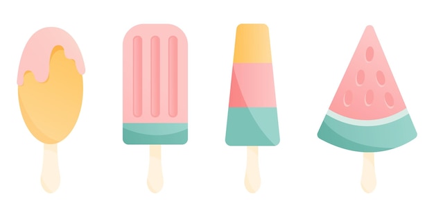 Vecteur définir des illustrations de différentes glaces