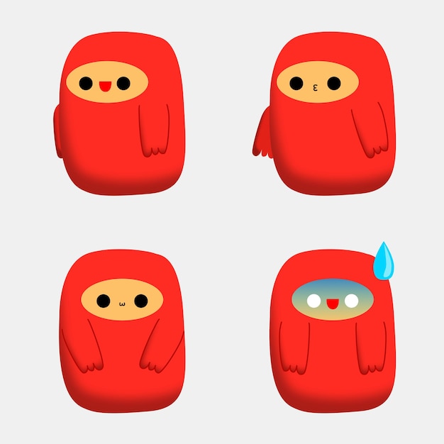 Définir De Jolis Emojis Rouges Avec Expression