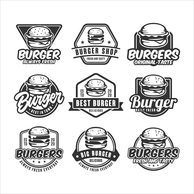 Vecteur définir le logo des hamburgers