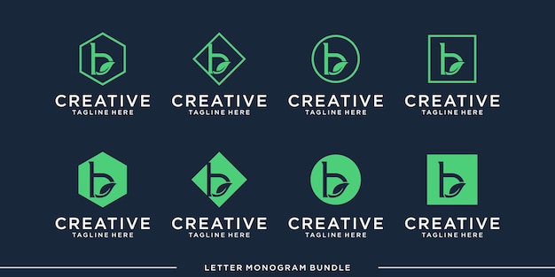 Définir Le Modèle De Conception De Logo B Initiale Icône Monogramme