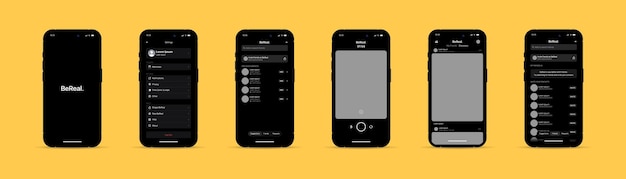 Définir le modèle d'interface de l'application mobile BeReal pour les médias sociaux et les réseaux sociaux