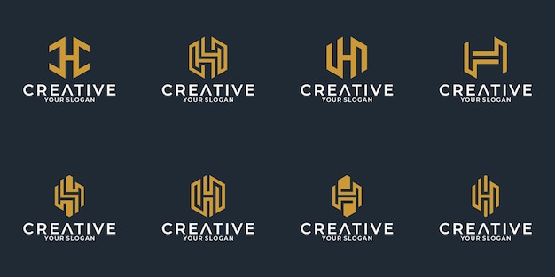 définir des modèles de conception de logo de lettre h de symbole d'idée pour votre entreprise