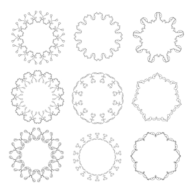 Définir La Monoline De Cadre Floral Cercle