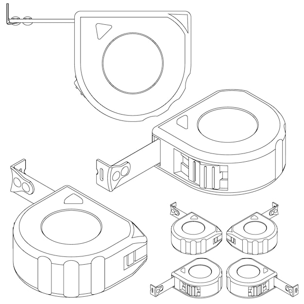 Définir Des Outils Isométriques Sur Fond Blanc