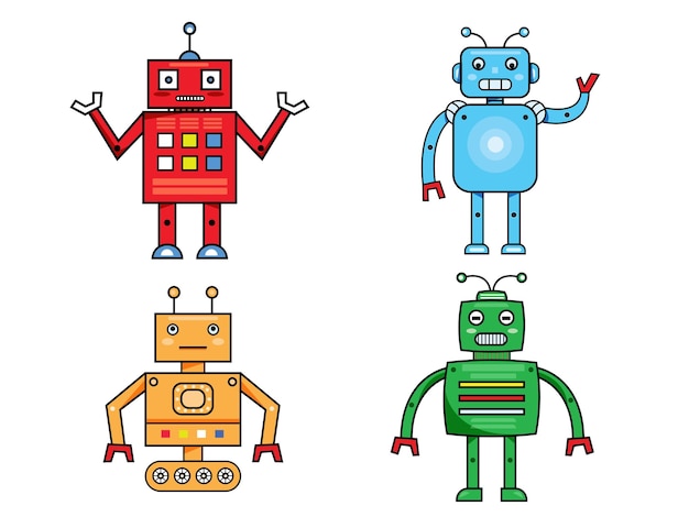 Définir le personnage robotique avec la technologie moderne cyborg et la conception de robots androïdes