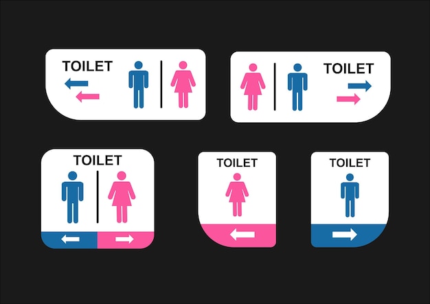Vecteur définir des signes de toilettes signe de toilettes